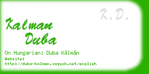 kalman duba business card